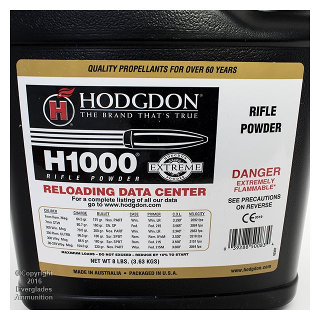 Hodgdon H1000 Rifle Powder - 8lb